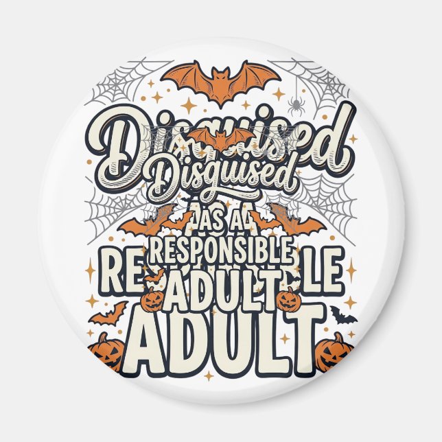Aimant Déguisé en vecteur Halloween d'adulte responsable (Devant)