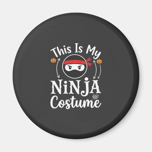Aimant Déguisement de ninja drôle Design Halloween_1 (Devant)