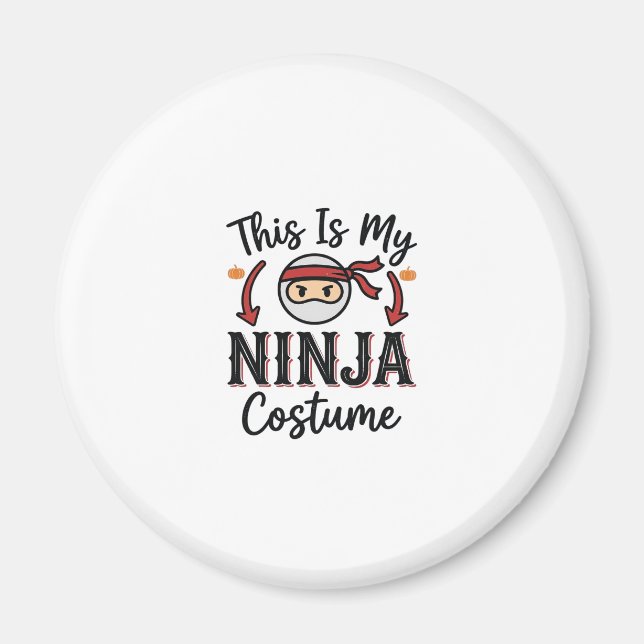 Aimant Déguisement de ninja drôle Design vectoriel Hallow (Devant)