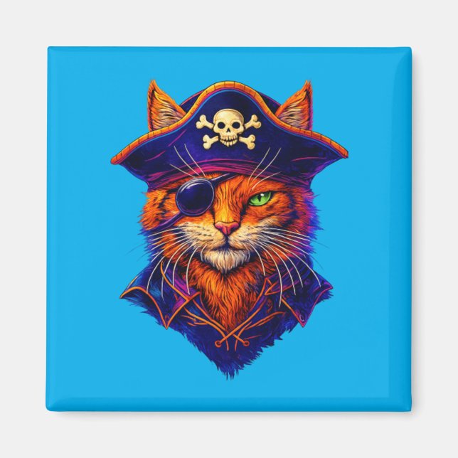 Aimant Déguisement de Pirate pour Chat Drôle pour Chatons (Devant)