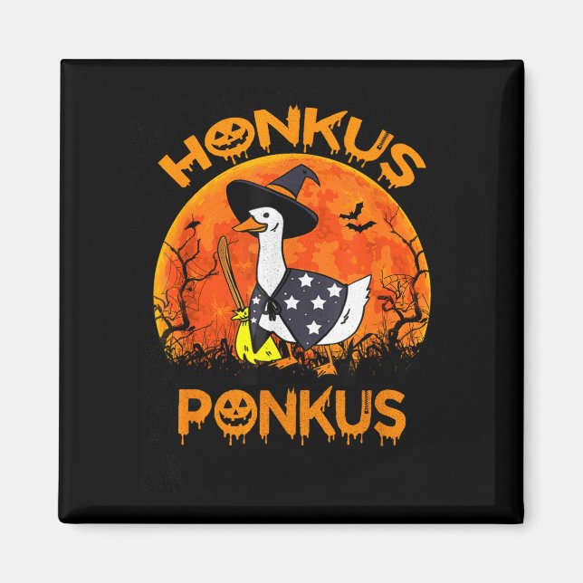 Aimant Déguisement de sorcière pour Halloween Cadeau Honk (Devant)