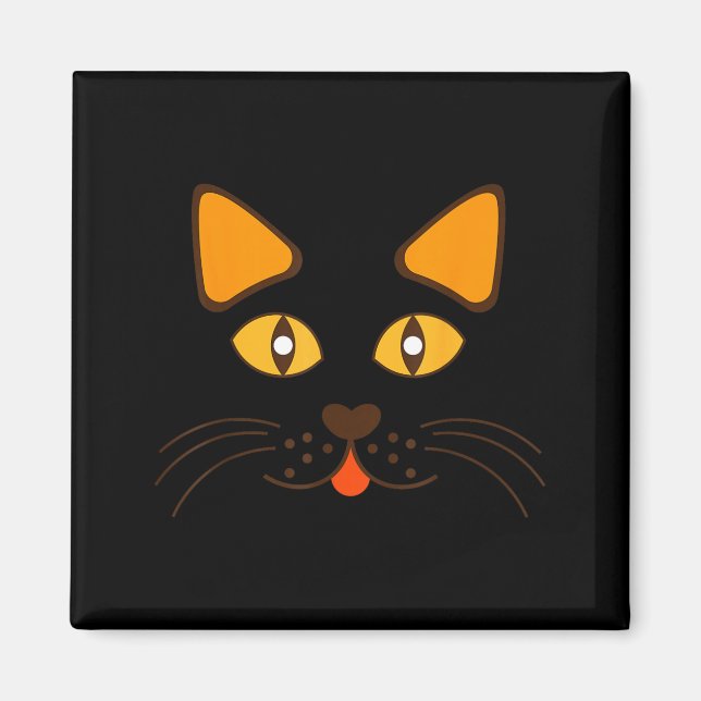Aimant Déguisement drôle de tête de chat pour Halloween (Devant)