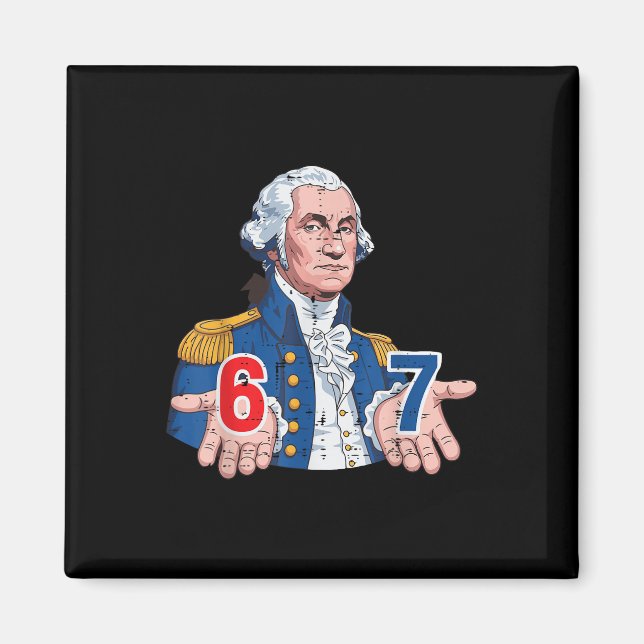 Aimant Déguisement drôle de Washington 6 7 67 Mème Six Se (Devant)