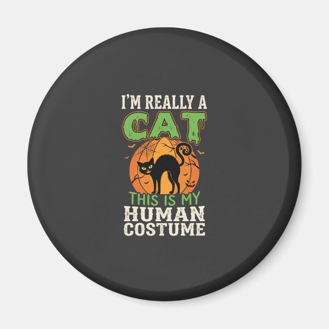 Aimant Déguisement Humain de Chat pour Halloween Design D (Devant)