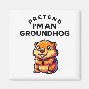 Aimant Déguisez-vous en marmotte drôle et paresseux _9