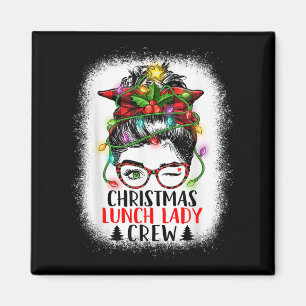 Aimant Déjeuner de Noël Lady Crew Messy Bun Femmes Christ