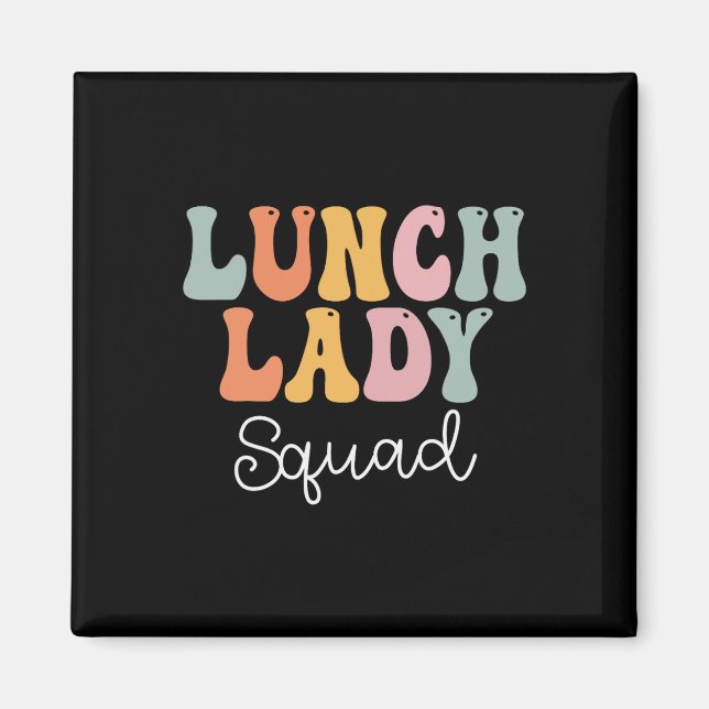 Aimant Déjeuner Lady Squad Retro Super Premier Jour De (Devant)