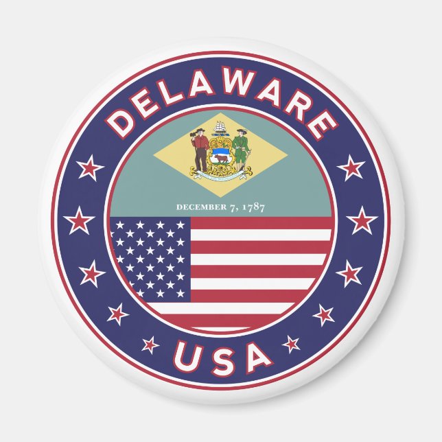 Aimant Delaware, Delaware t-shirt, Delaware sticker (Devant)