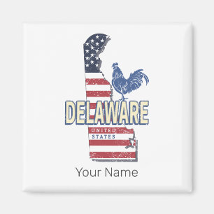 Aimant Delaware États-Unis Retro State Map Vintage USA