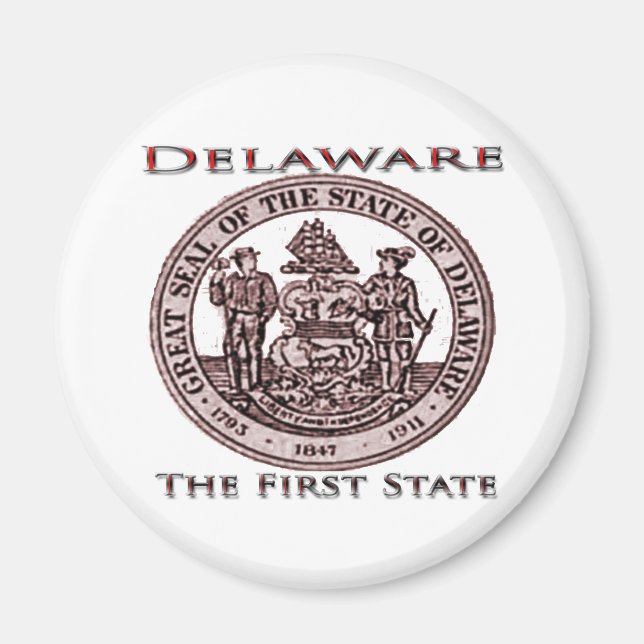 Aimant Delaware Le Premier Sceau D'État (Devant)