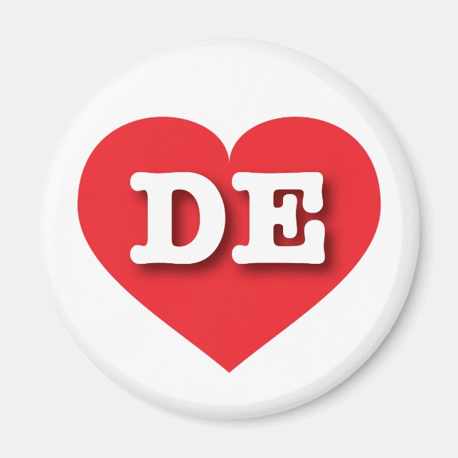 Aimant Delaware Red Heart - J'aime DE (Devant)