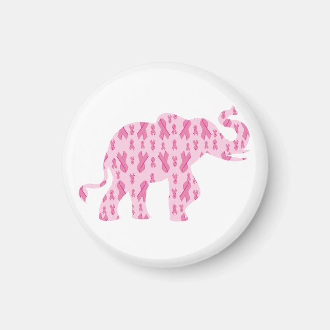 Aimant d'éléphant rose Ribbin (Devant)