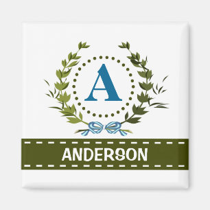 Aimant Délicate couronne et nom de la patte blanche avec 