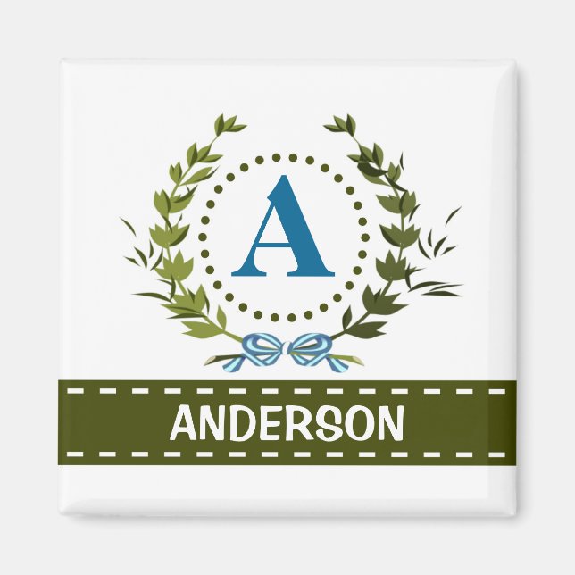 Aimant Délicate couronne et nom de la patte blanche avec  (Devant)