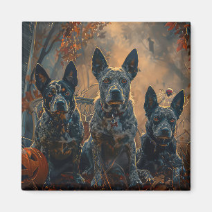 Aimant Délice de nuit d'Halloween pour chien Blue Heeler
