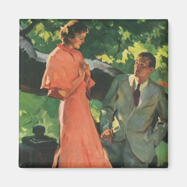 Aimant Demande en mariage vintage ; Voulez-vous m'épouser (Devant)