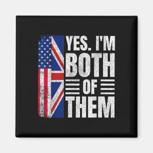 Aimant Demi-américain demi-britannique drapeau États-Unis