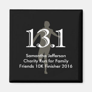 Aimant Demi de souvenir personnalisé de marathon du