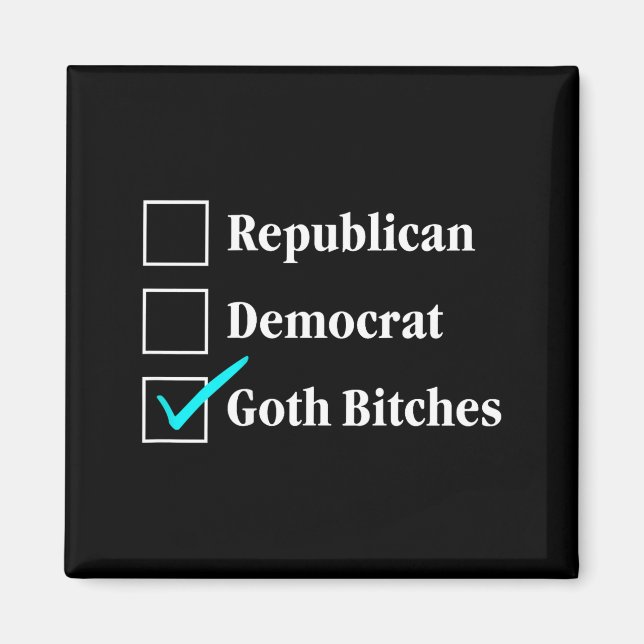 Aimant démocrate républicain goth case à cocher politique (Devant)