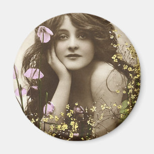 Aimant Demoiselle de honneur victorienne de rétros femme