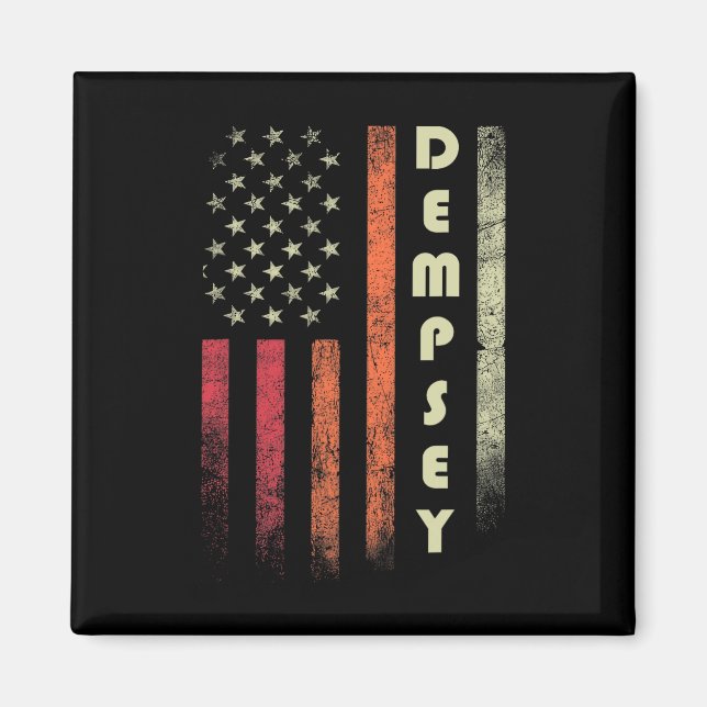 Aimant Dempsey Nom Funny Retro Vintage Anniversaire Ameri (Devant)