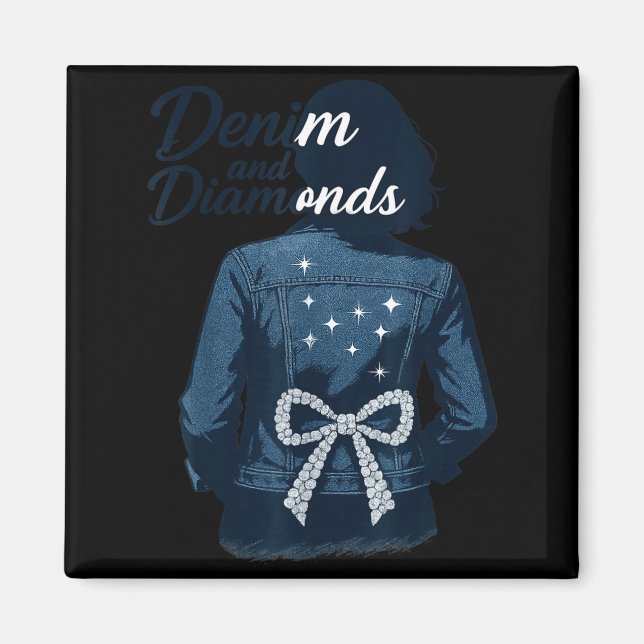 Aimant Denim And Diamonds Bow Ladies Girls Jeans Women  (Devant)