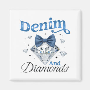 Aimant Denim And Diamonds Nœud Femmes Filles Femmes