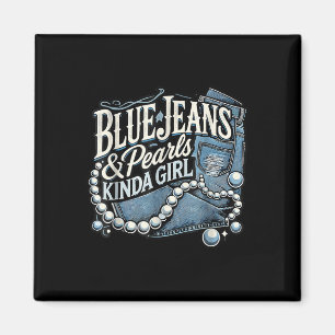 Aimant Denim Fabric Bleu Jeans Perles Jeans maigre Lover