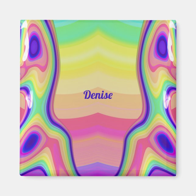 Aimant DENISE ~ Motif Abstrait ~ Multicolore ~ (Devant)