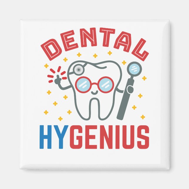 Aimant Dental Hygénie Hygiéniste RDH Drôle Appréciation (Devant)