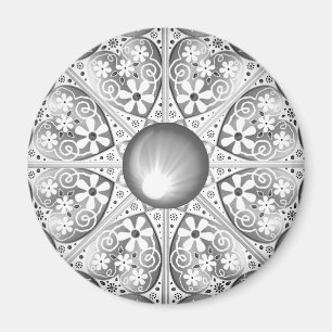 Aimant Dentelle en céramique Gris