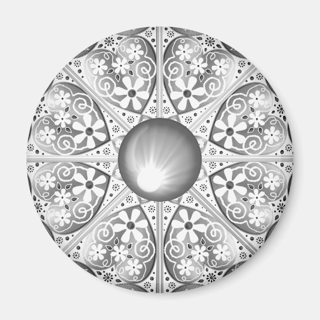 Aimant Dentelle en céramique Gris (Devant)