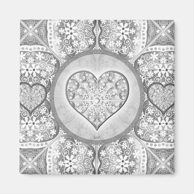 Aimant Dentelle en céramique Gris (Devant)