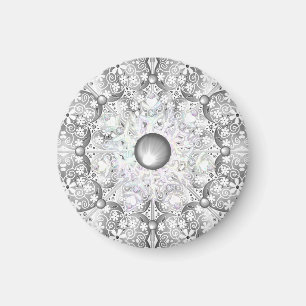 Aimant dentelle en céramique Gris et flocon de neige