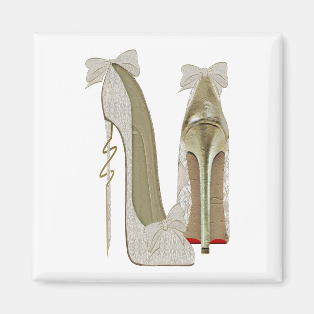 Aimant Dentelle haute talons et vaches Stiletto Chaussure (Devant)