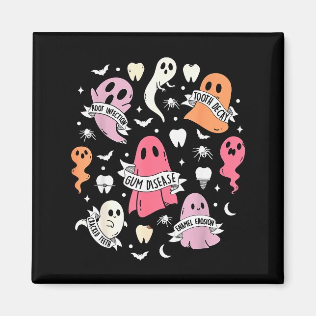 Aimant Dentist Ghost Soky Halloween Dental Hygienist Ista (Devant)