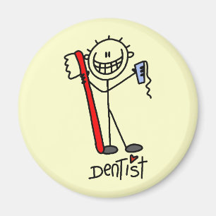 Aimant Dentiste en bonhomme allumette basique
