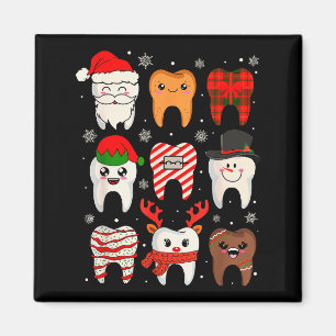 Aimant Dentiste Noël drôle dents mignon Xmas Dentiste Car