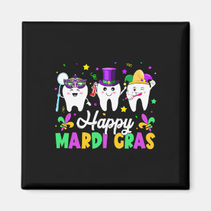 Aimant Dents amusants Joyeux Mardi Gras Dentiste de l'équ