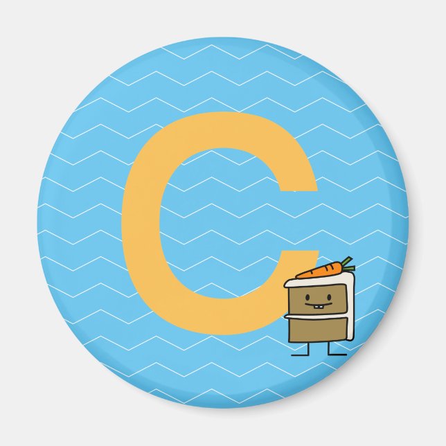 Aimant Dents de lapin de tranche de gâteau à la carotte (Devant)