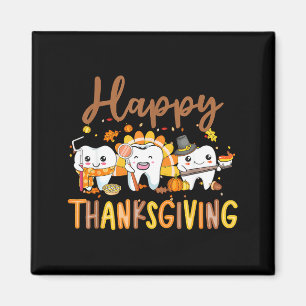 Aimant Dents drôles de Thanksgiving Dentiste Dinde Équipe