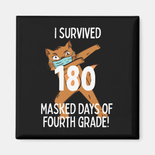Aimant Dernier Jour De L'École 180 Jours Masqués De Quatr