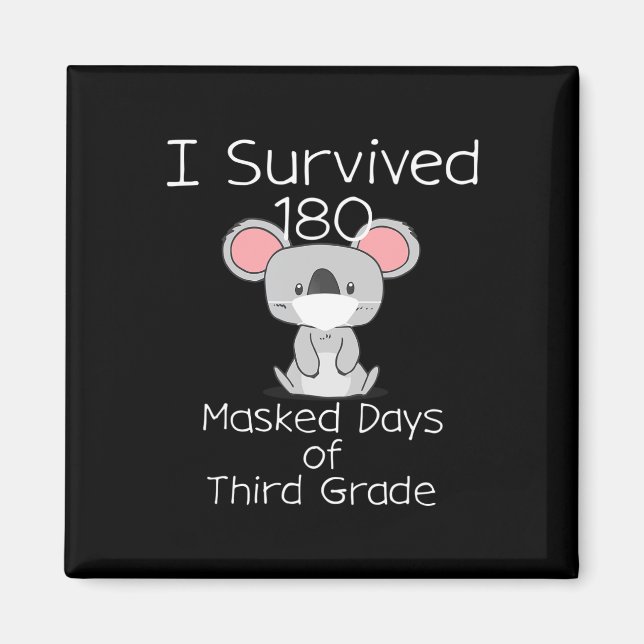 Aimant Dernier Jour De L'École 180 Jours Masqués De Trois (Devant)