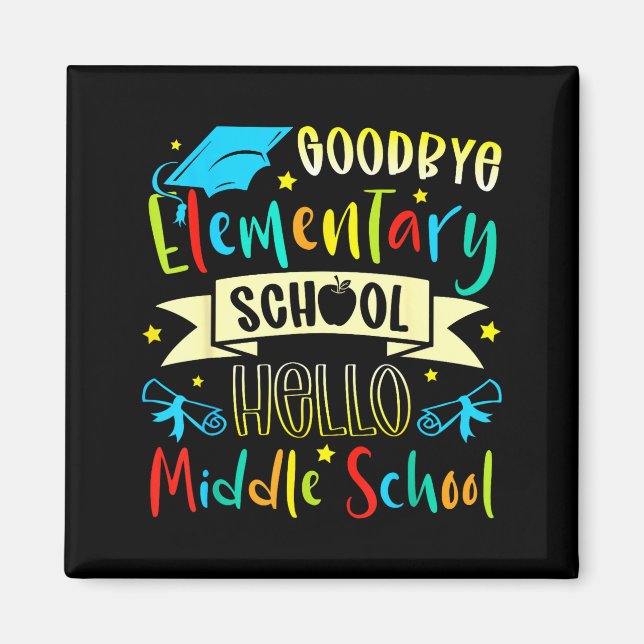 Aimant Dernier jour d'école Au revoir Élémentaire Bonjour (Devant)