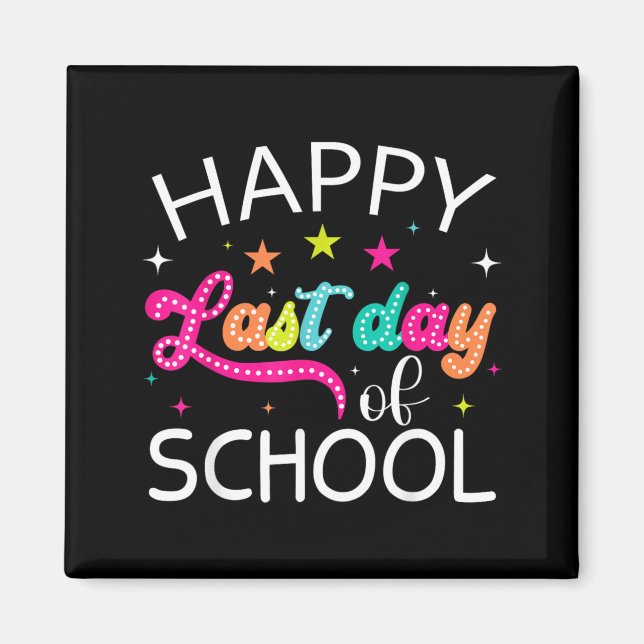 Aimant Dernier jour d'école heureux d'été pour les enfant (Devant)