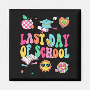 Aimant Dernier Jour D'école Prof Boy Girl Diplômé Bonjour
