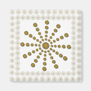 Aimant Dernier Motif traditionnel africain Sun Flower Des