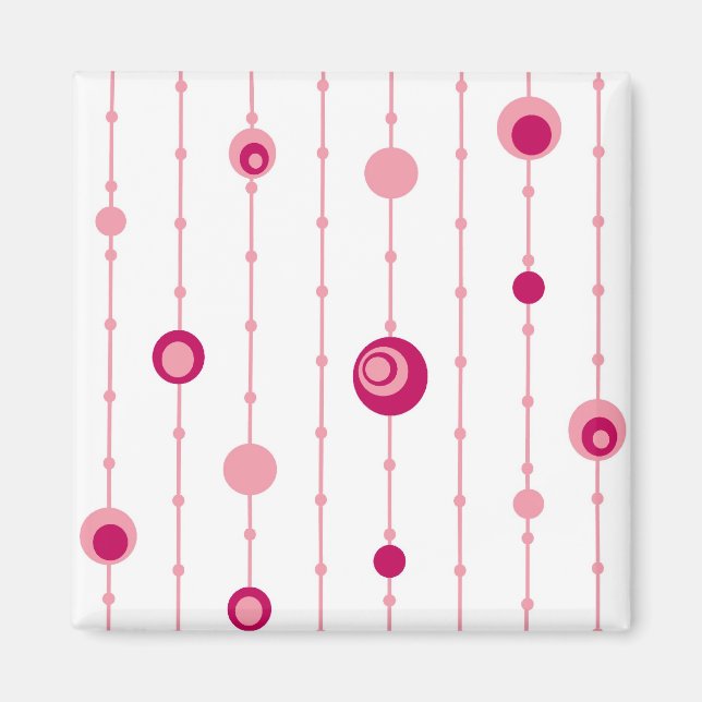 Aimant des cercles rétro roses (Devant)