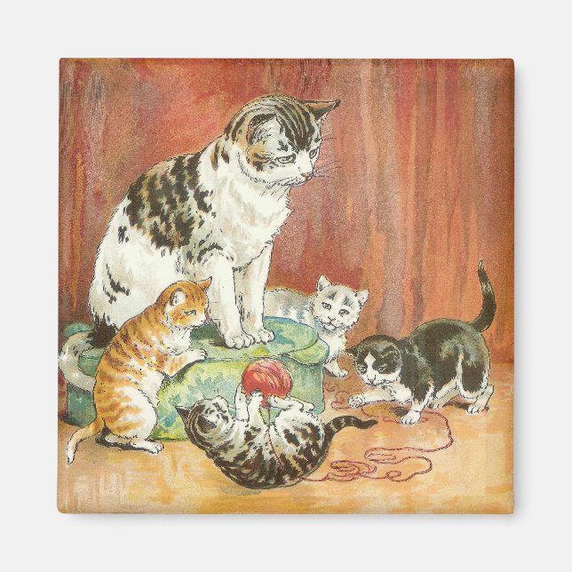 Aimant Des chatons en jeu (Devant)