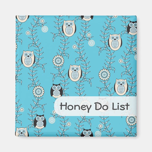 Aimant des Chouettes modernes "Honey Do" (Devant)